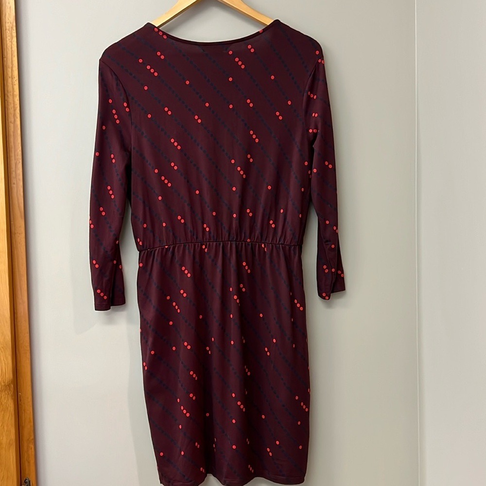 Boden Cressida Faux Wrap Dress | 10P | Burgundy | EUC - Picture 6 of 7